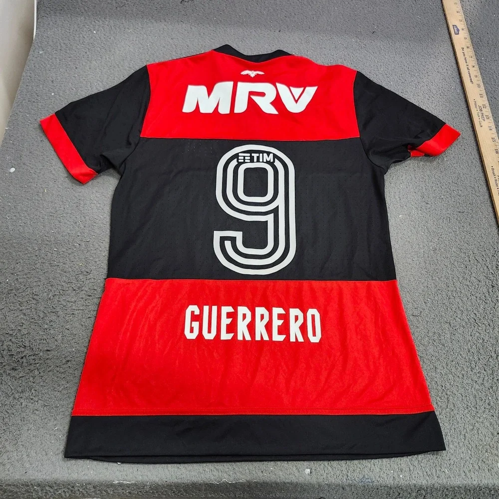 Adidas Flamengo Guerrero #9 Climacool Soccer Jersey Mens Small Brazil Red Black
